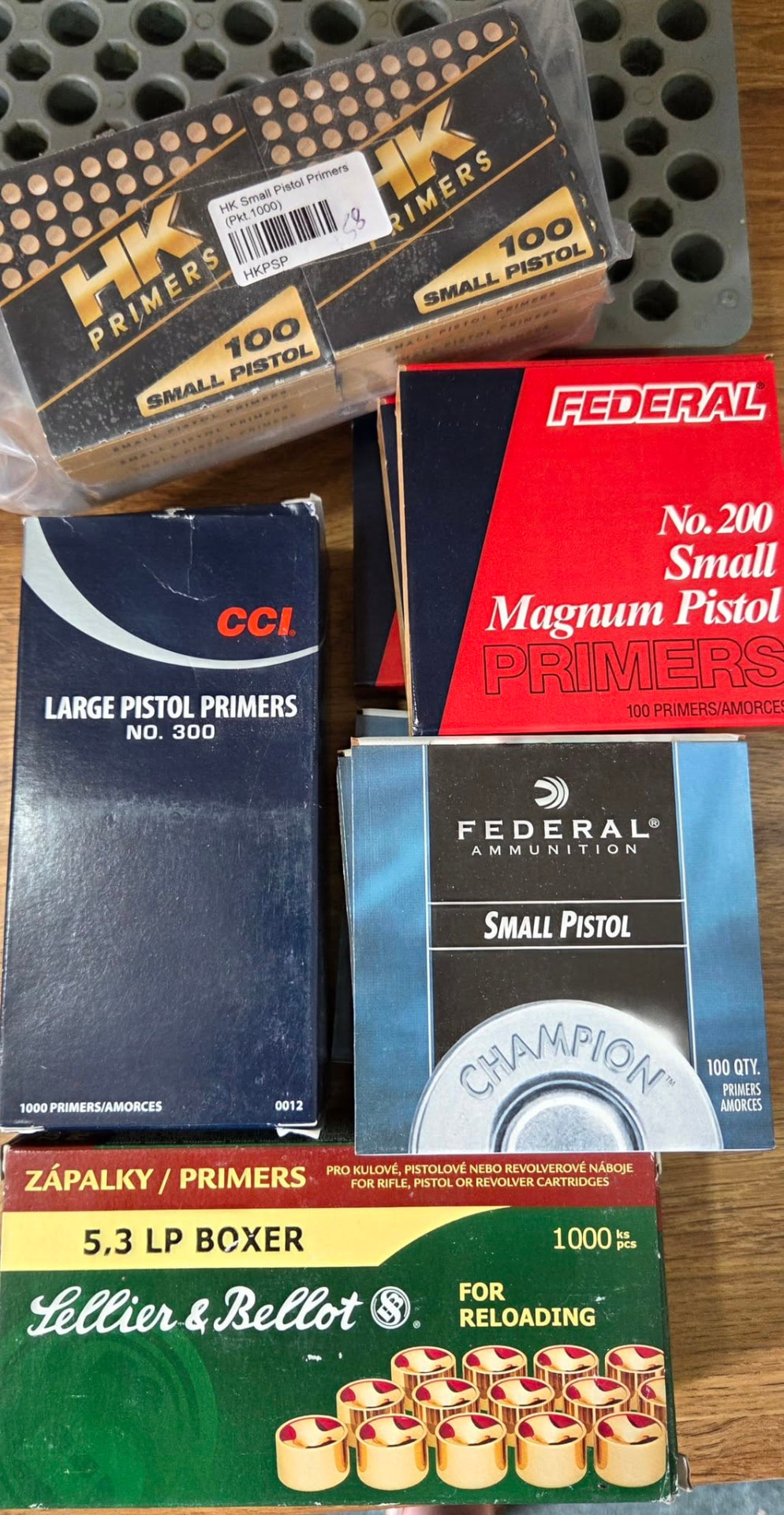 HK, CCI, Federal and Sellier & Bellot primers